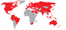 WCG參賽國家/地區分布圖