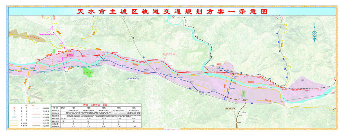 2号线为城市东向的重点,天水火车站,天水南站,二十里铺片区