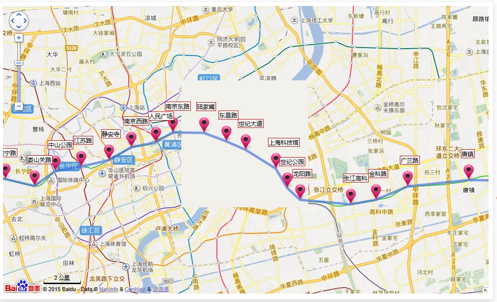 上海捷运2号线路图