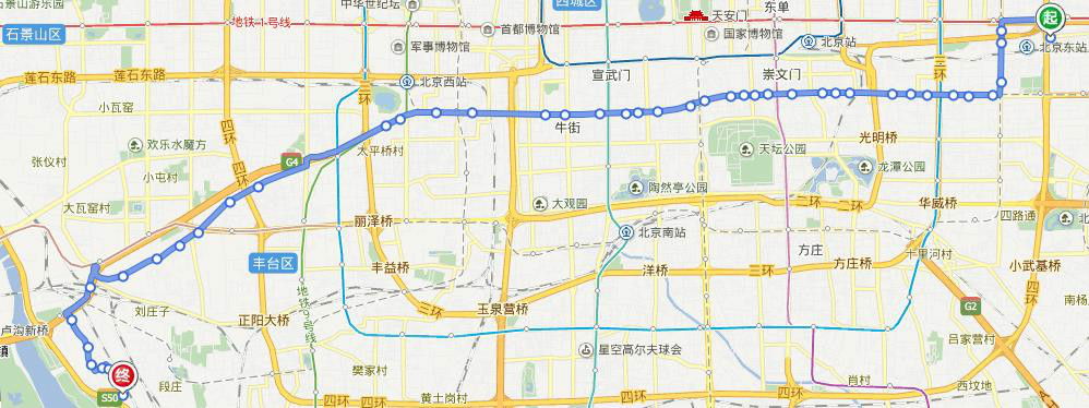 715路 曉月苑公交總站→四惠橋 線路圖