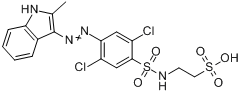 2-[[[2,5-二氯-4-[（2-甲基-1H-吲哚-3-基）偶氮]苯基]磺醯基]氨基]-乙磺酸單鈉鹽
