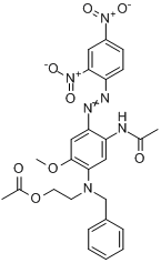 N-[5-[[2-（乙醯氧基）乙基]（苯甲基）氨基]-2-[（2,4-二硝基苯基）偶氮]-4-甲氧基苯基]乙醯胺