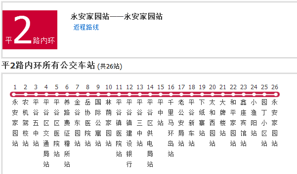 北京公交平2路