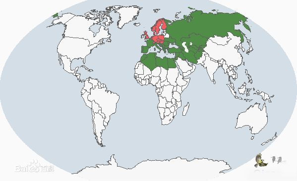 草原百靈分布圖
