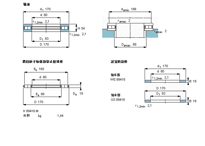 SKF 89416M軸承