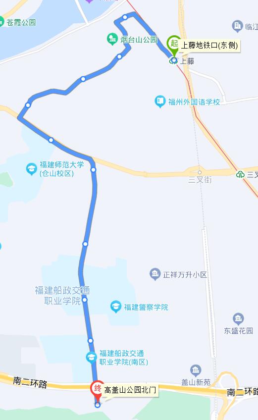 福州公交7686煙臺山公園專線