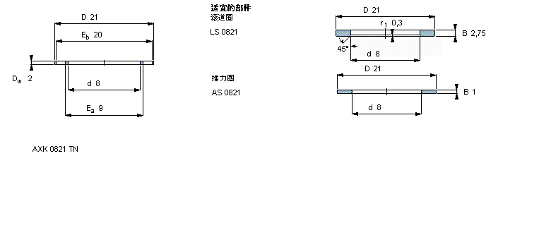 SKF AXK0821TN軸承