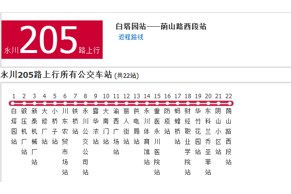 永川公交205路