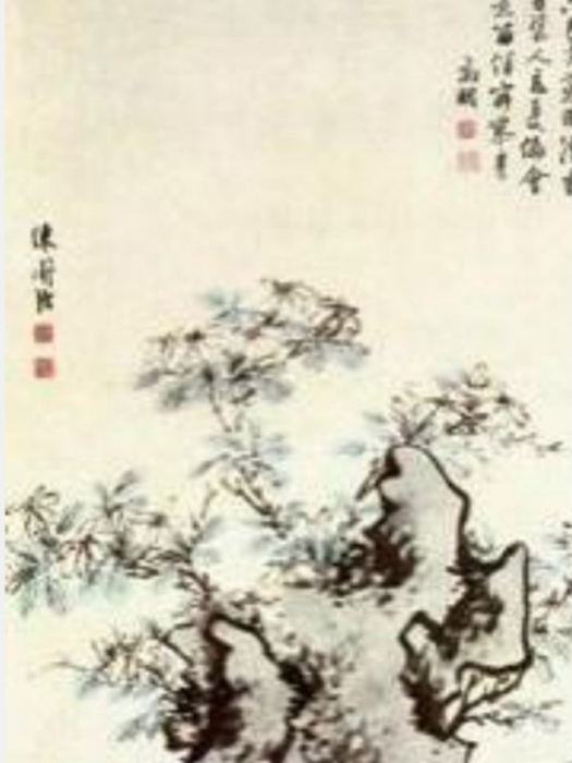 萱茂梔香圖