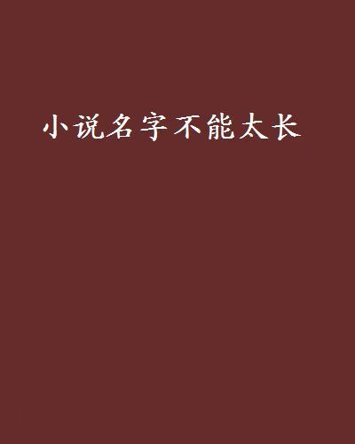 小說名字不能太長