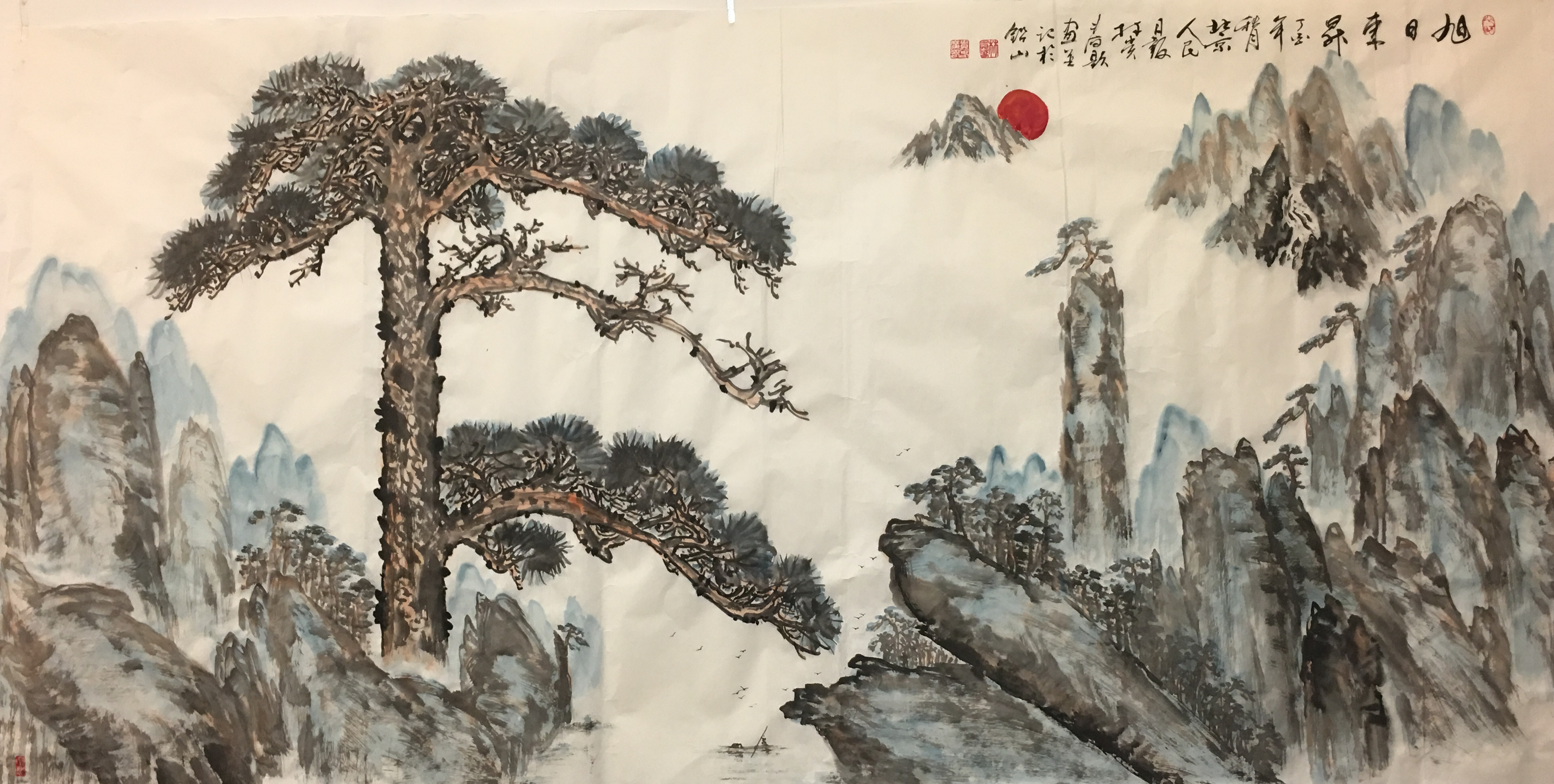 林貴春創作的八尺山水畫