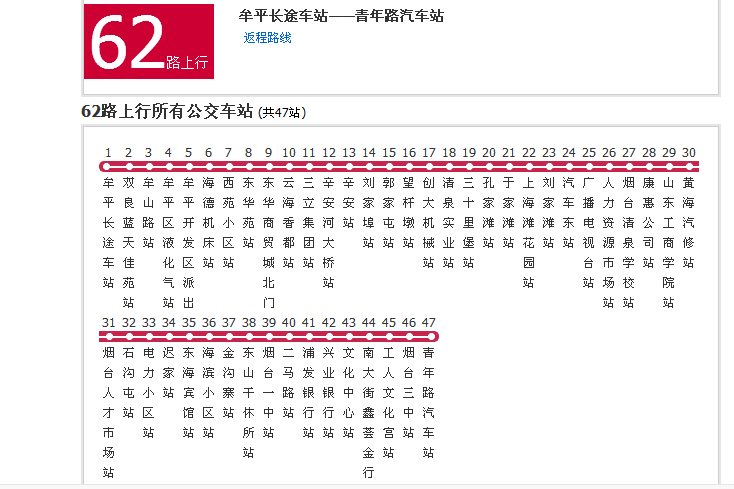 煙臺公交62路