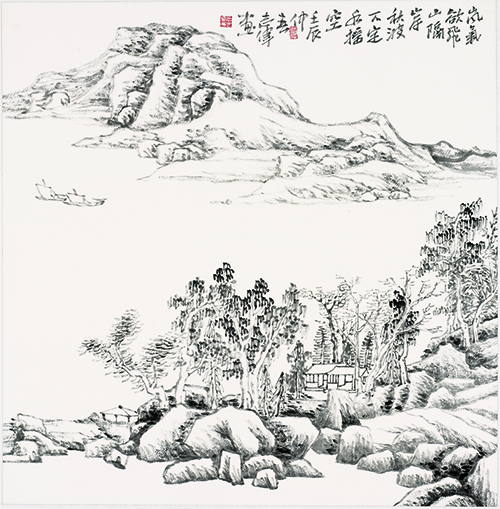 嵐氣欲飛山隔岸 68cm-68cm