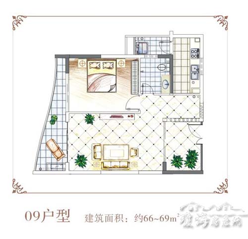 09戶型:建築面積約66-69平方 圖