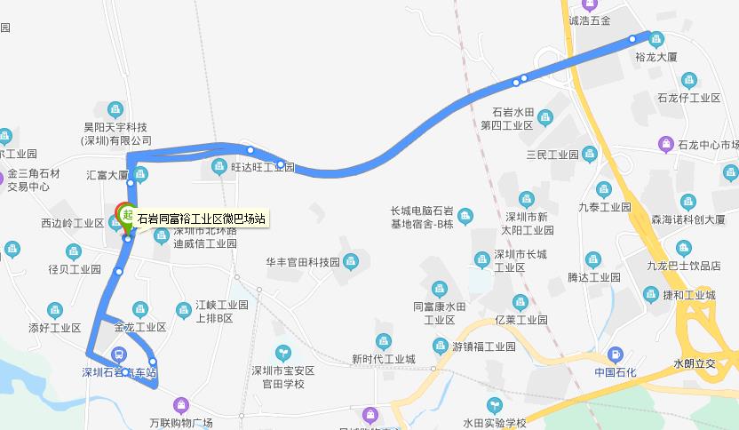 深圳公交B986路線路圖