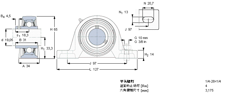 SKF SYJ3/4TF軸承