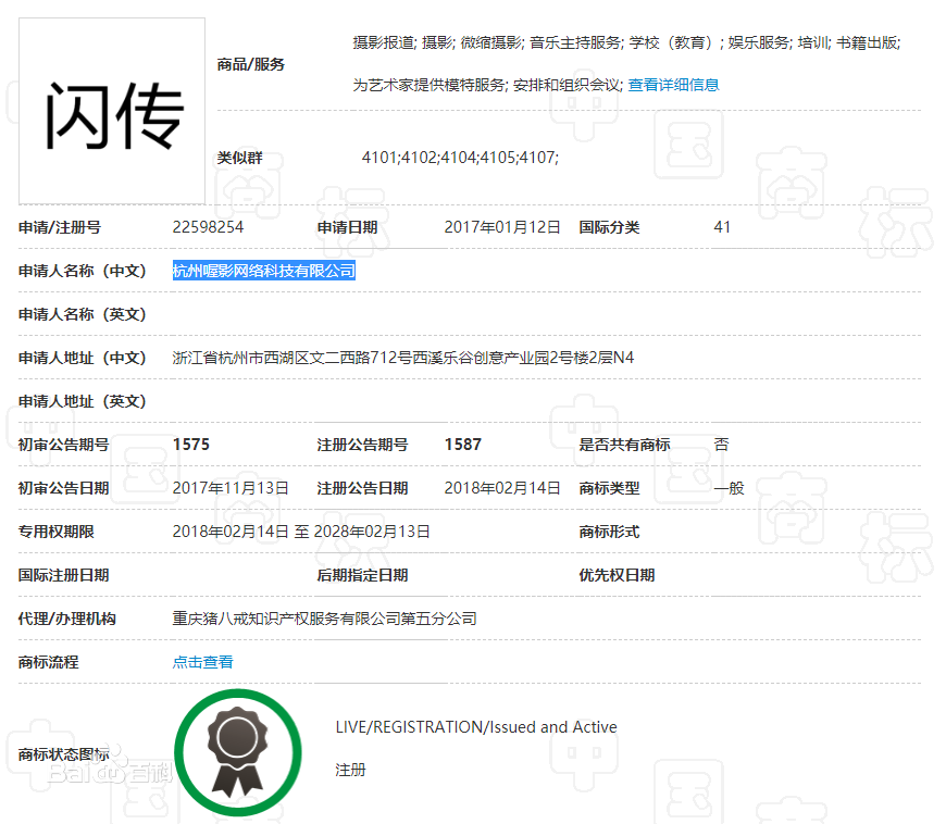 中國商標網查詢詳情