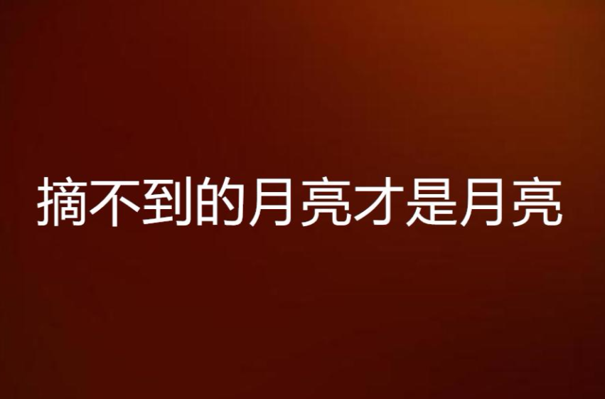 摘不到的月亮才是月亮