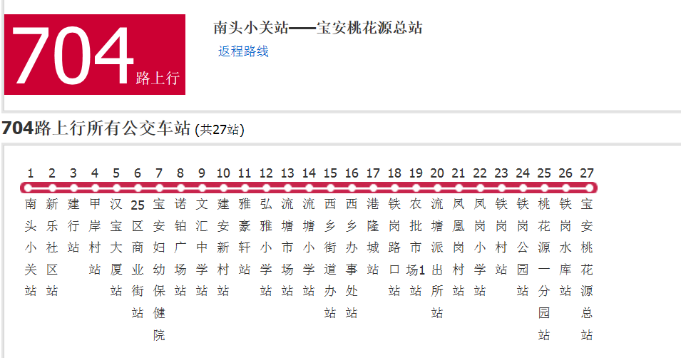 深圳公交704路