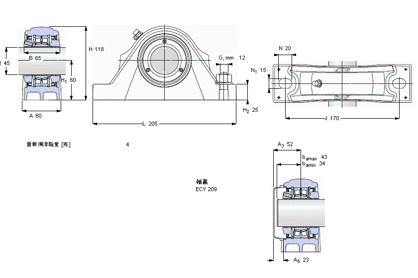 SKF SYNT45FTF軸承