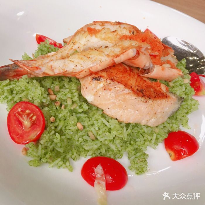 菠菜三文魚飯