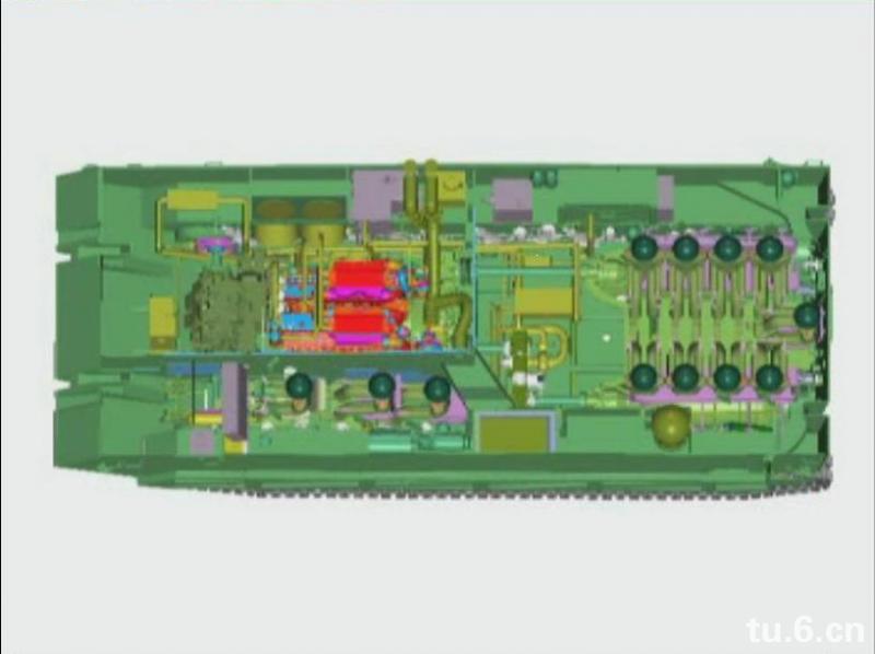 ZBD2000兩棲步戰車車身結構透視圖