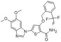 3-[2-（三氟甲基）苄氧基]-5-（5,6-二甲氧基-1H-苯並[D]咪唑-1-基）-2-噻吩甲醯胺