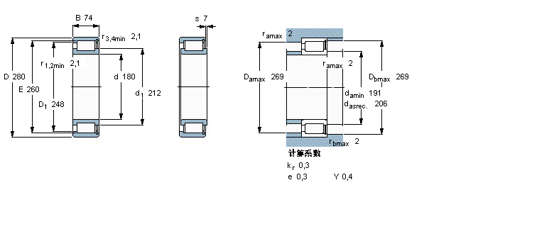 SKF NCF3036CV軸承