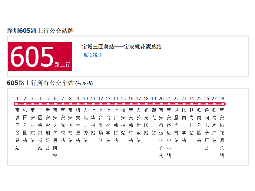 深圳公交605路