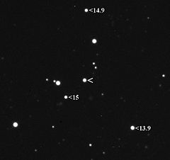 星野中的小行星153（視星等14.2）