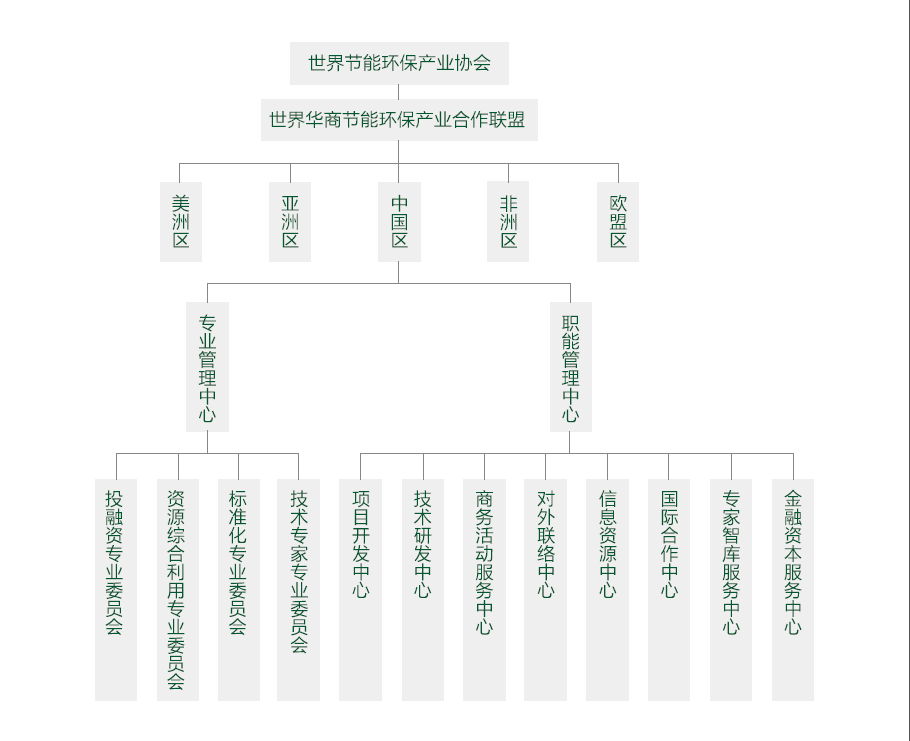 世界華商節能環保產業合作聯盟-組織架構