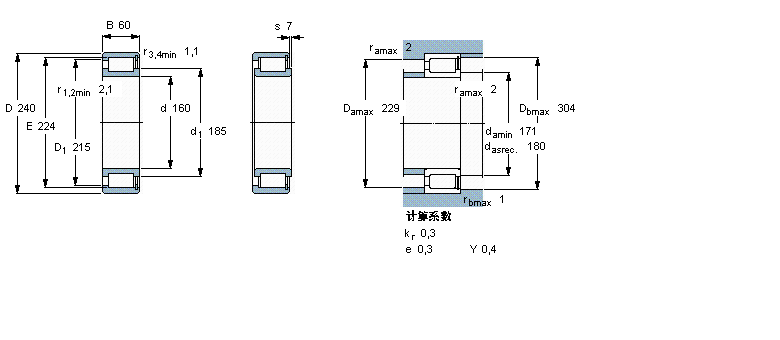 SKF NCF3032CV軸承