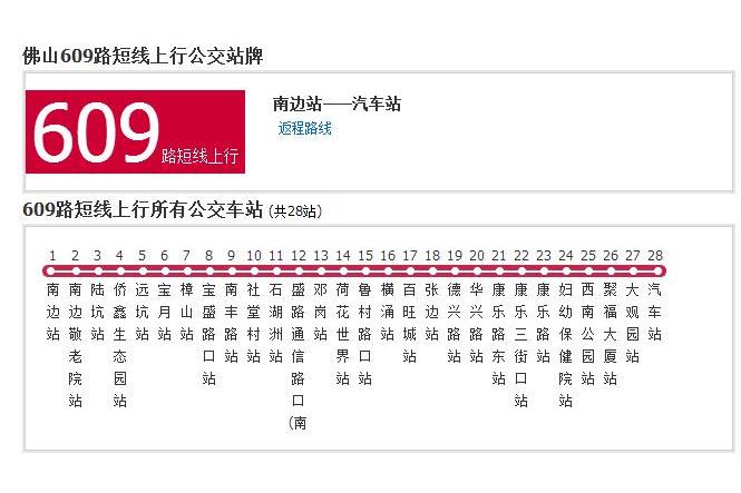 佛山公交609路短線