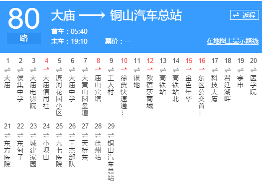 徐州公交80路