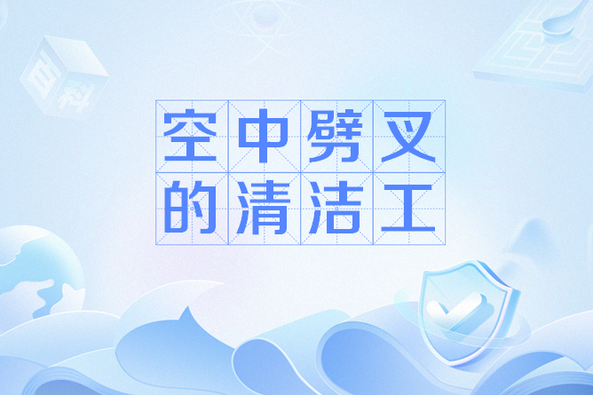 空中劈叉的清潔工