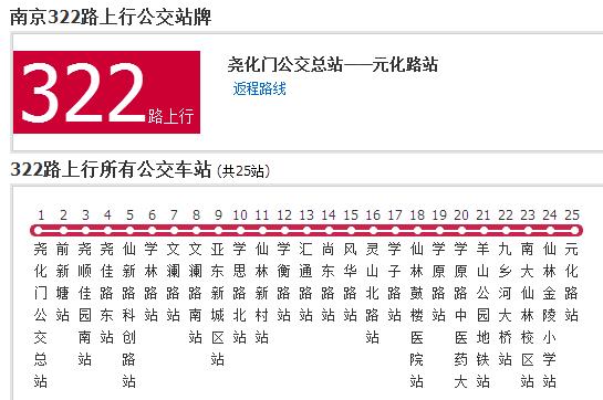 南京公交322路