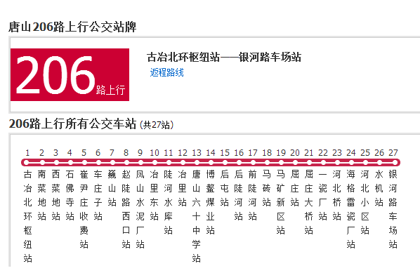 唐山公交206路