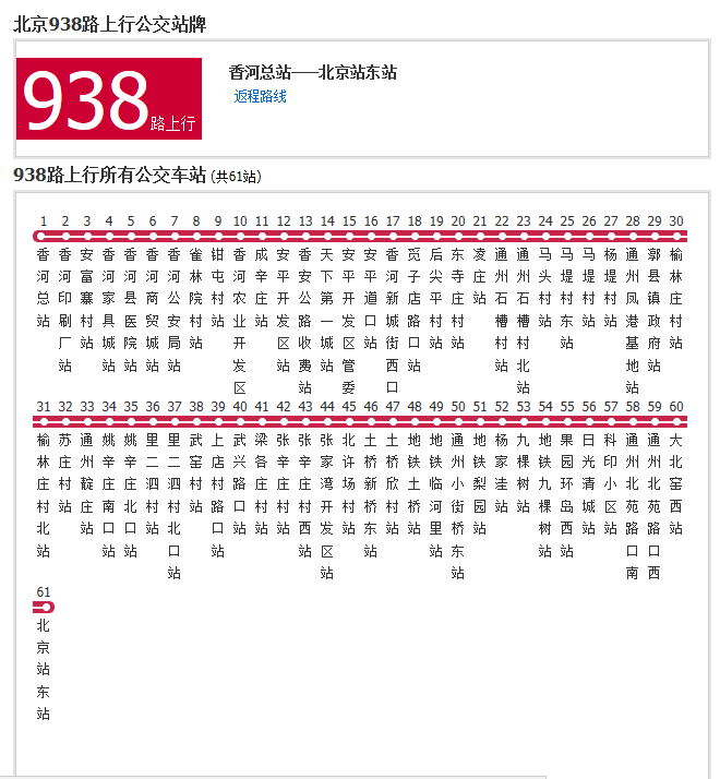 北京公交938路