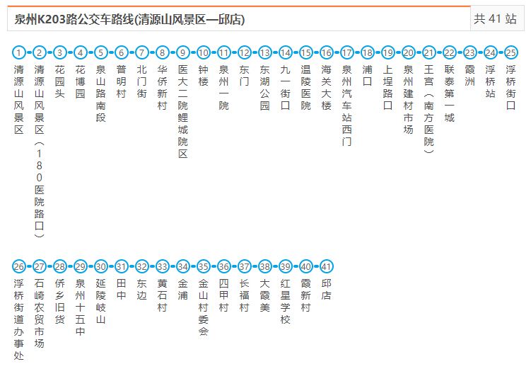 泉州公交K203路