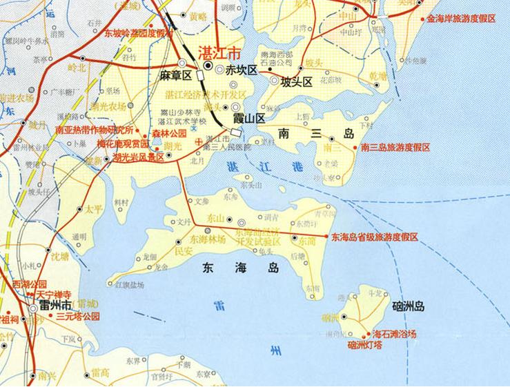 廣東省湛江市東海島地理位置