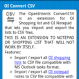 OI Convert CSV