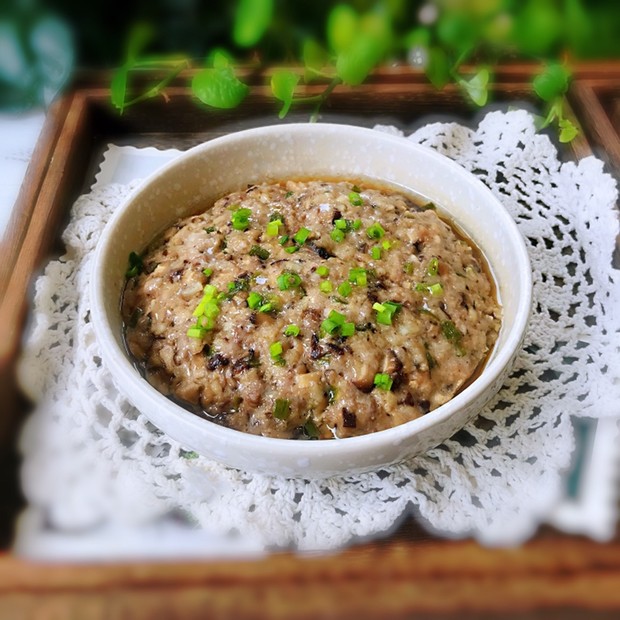 馬蹄鮮菇蒸肉餅