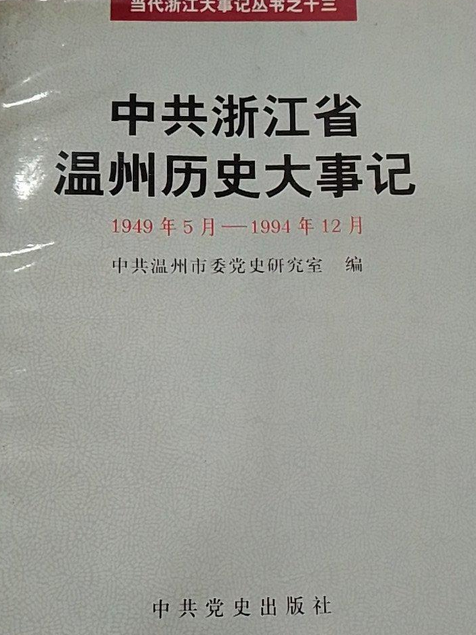 中共浙江省溫州歷史大事記