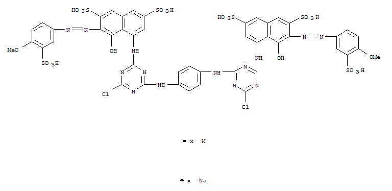 4,4\x27-[1,4-亞苯基雙[亞氨基（6-氯代-1,3,5-三嗪-4,2-二基）亞氨基]]雙[5-羥基-6-[（4-甲氧基-3-磺苯基）偶氮基]