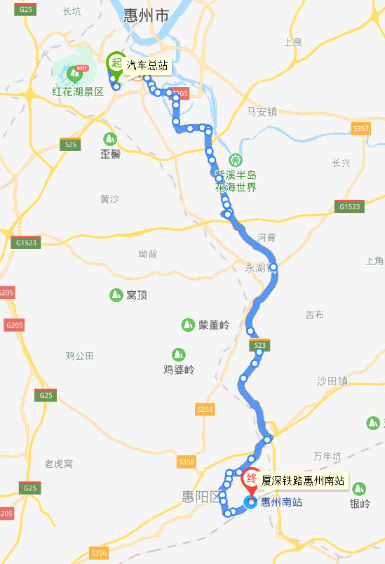 惠州公交惠城K3路線路