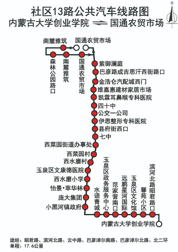 呼和浩特公交社區13路