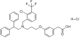 3-[3-[[[2-氯-3-（三氟甲基）苯基]甲基]（2,2-聯苯基乙基）氨基]丙氧基]苯乙酸鹽酸鹽
