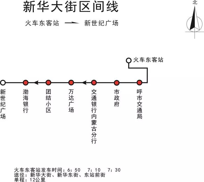 呼和浩特公交新華大街區間線