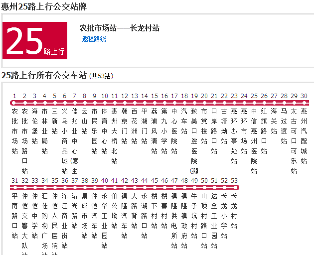 惠州公交25路