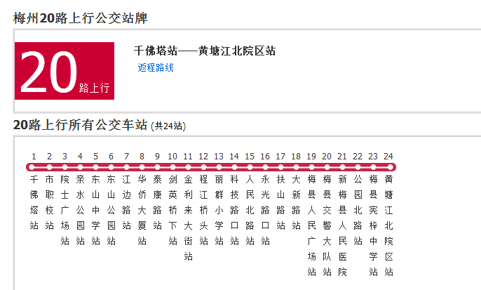 梅州公交20路